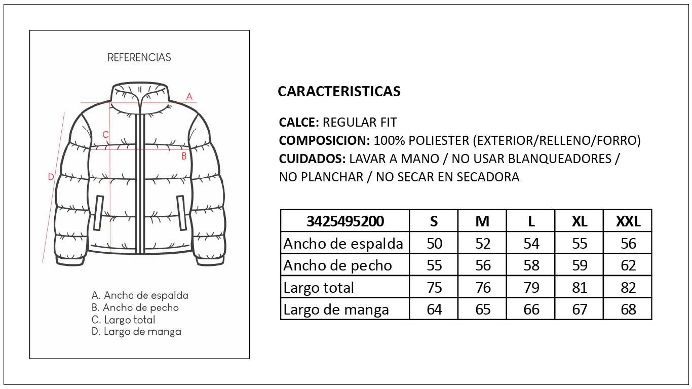 Tabla de Medidas Campera Trivia Britches